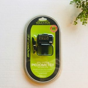 Sportline pedometer with safety strap